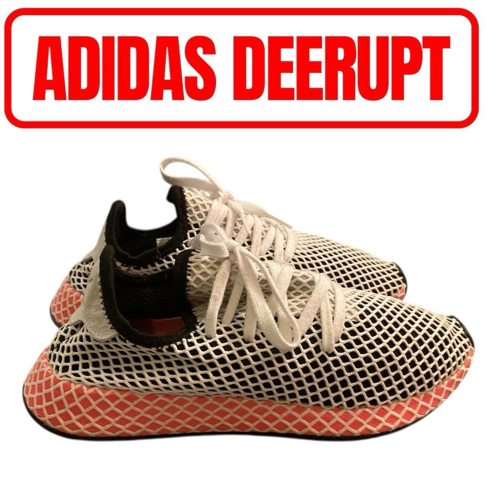 Adidas Women's Deerupt Net Lace Up Sneakers Women’s Size 7.5 Walking Shoes